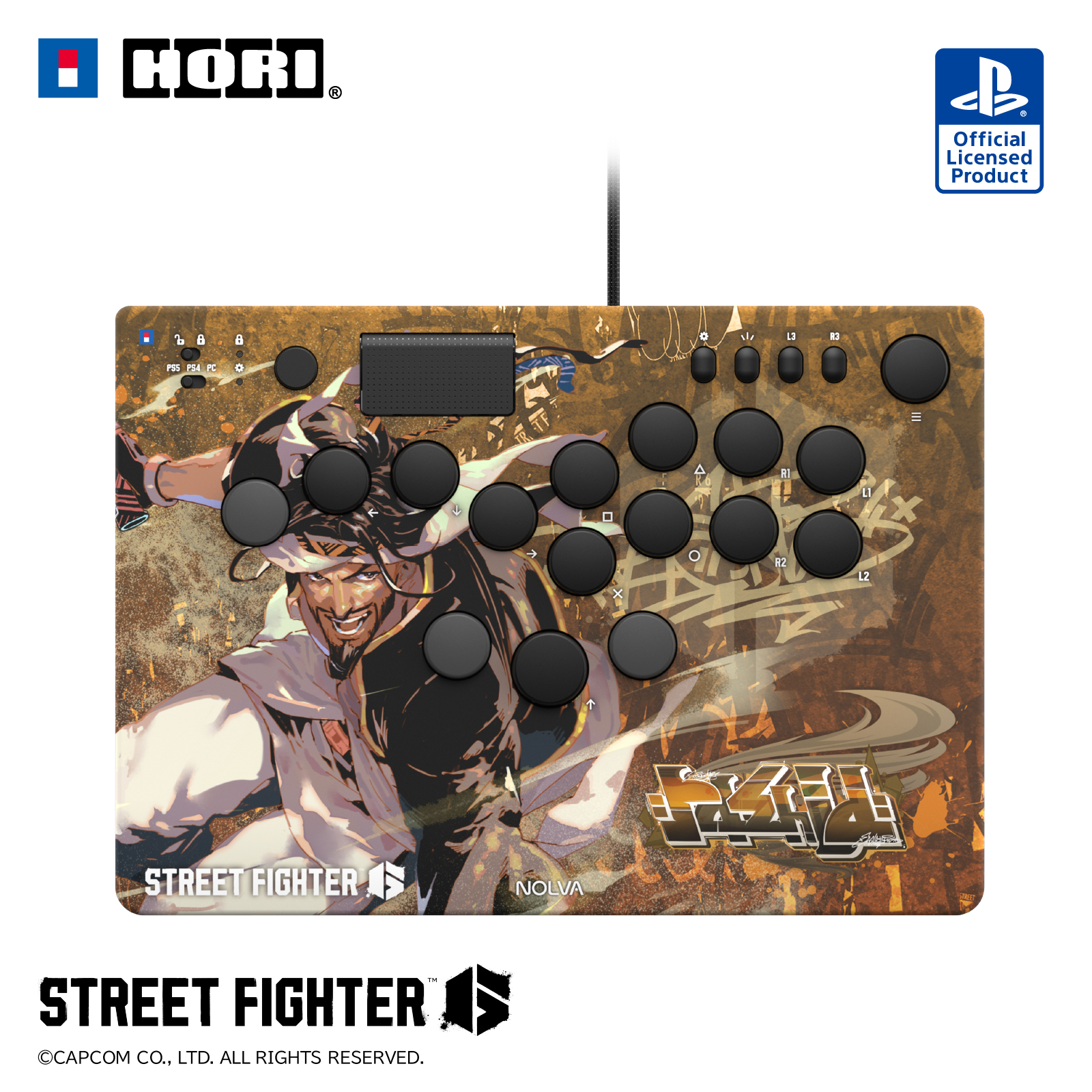 ストリートファイター 6 NOLVA Mechanical All-Button Arcade Controller for PlayStation5, Windows PC(ラシード)