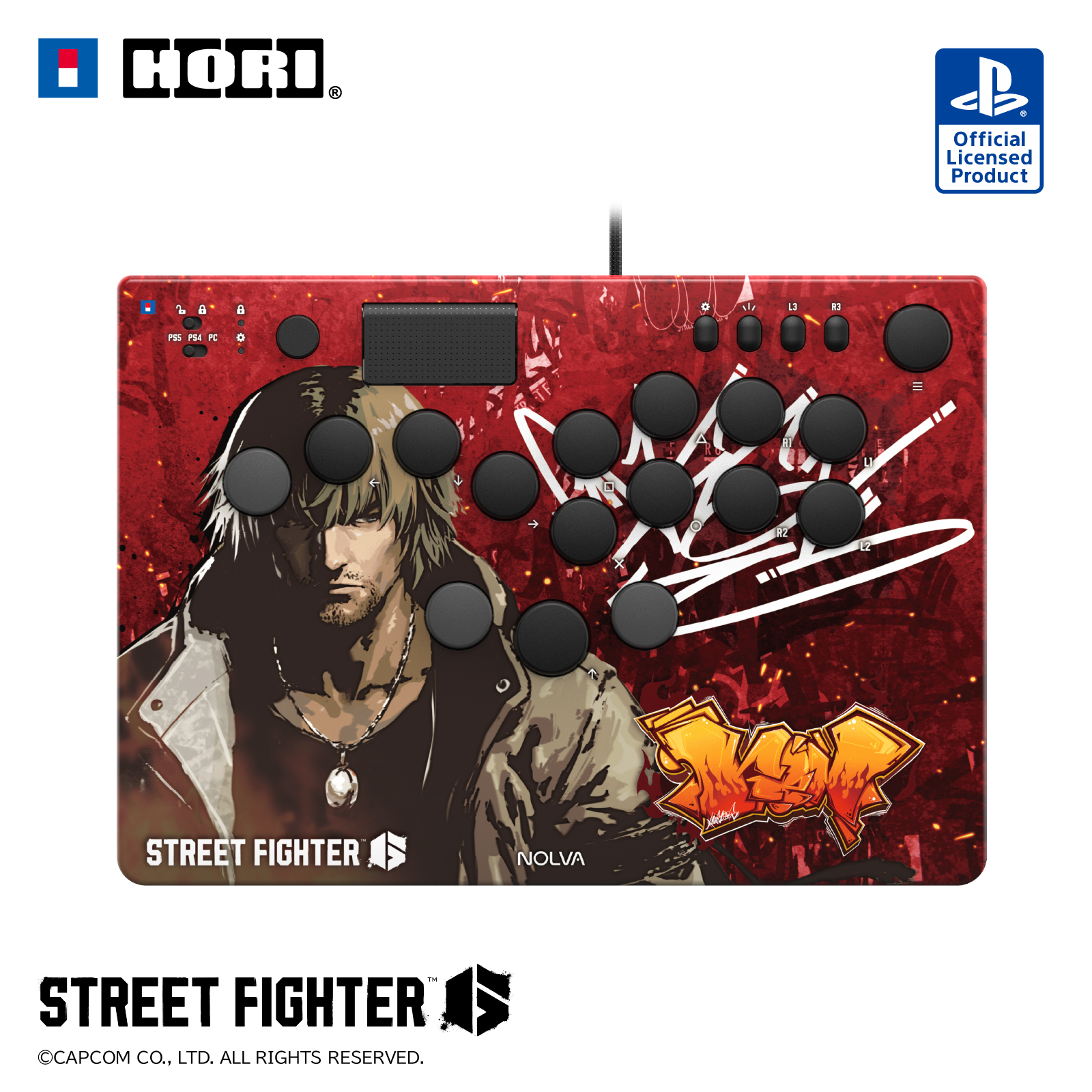ストリートファイター 6 NOLVA Mechanical All-Button Arcade Controller for PlayStation5, Windows PC(ケン)