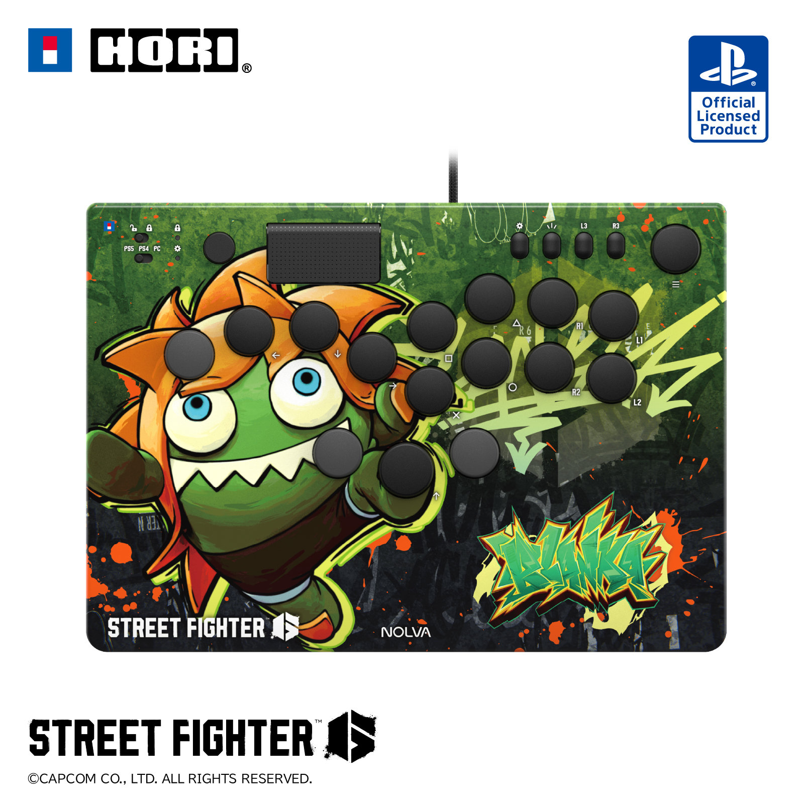 ストリートファイター 6 NOLVA Mechanical All-Button Arcade Controller for PlayStation5, Windows PC(ブランカ)