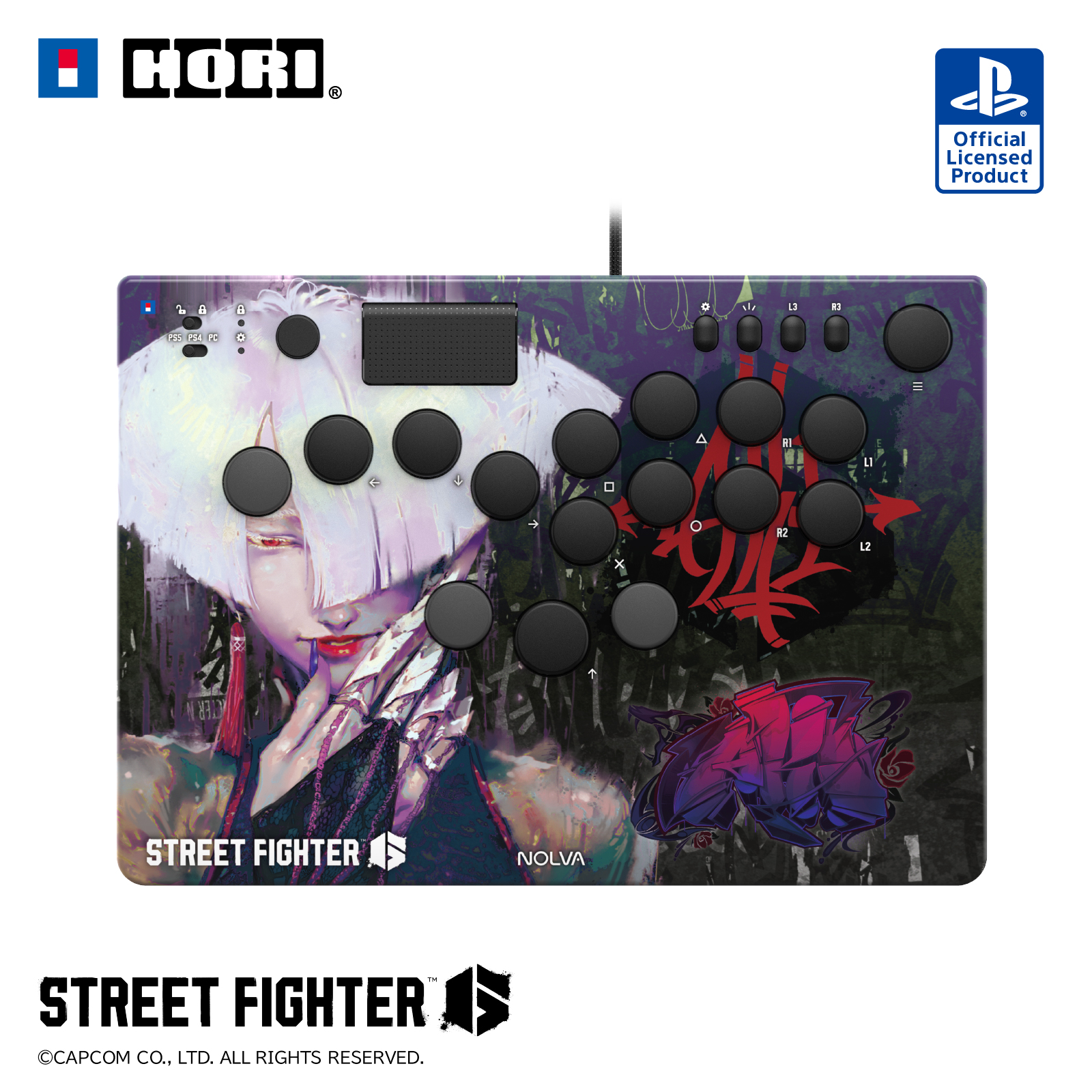 ストリートファイター 6 NOLVA Mechanical All-Button Arcade Controller for PlayStation5, Windows PC(A.K.I.)